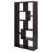 8-shelf Cappuccino Geometric Bookcase_voghion.com
