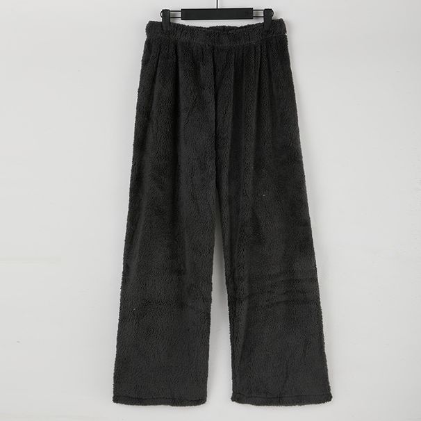 Pantaloni di peluche da donna in tinta unita caldi in velluto double-face autunno e inverno popolari da donna_voghion.com