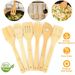 6 pezzi di utensili da cucina in bambù, cucchiai da cucina, spatola in legno_voghion.com