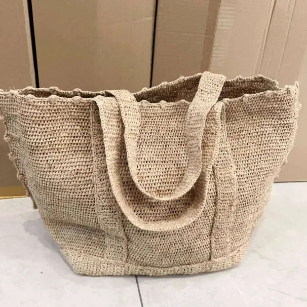 Designer 2025 Bohemian Raffia Stroh Große Kapazität Reise Strand Taschen Für Frauen Schulter Handgemachte Sommer Rattan Geldbörsen_voghion.com