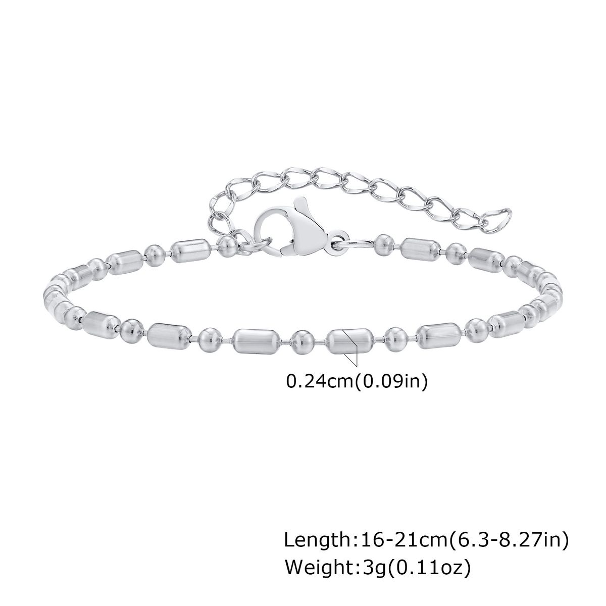 Damenschmuck Minimalistisches Edelstahl-Reisperlenarmband in Gold- und Silberton, schlichtes geometrisches Design für den Alltag_voghion.com