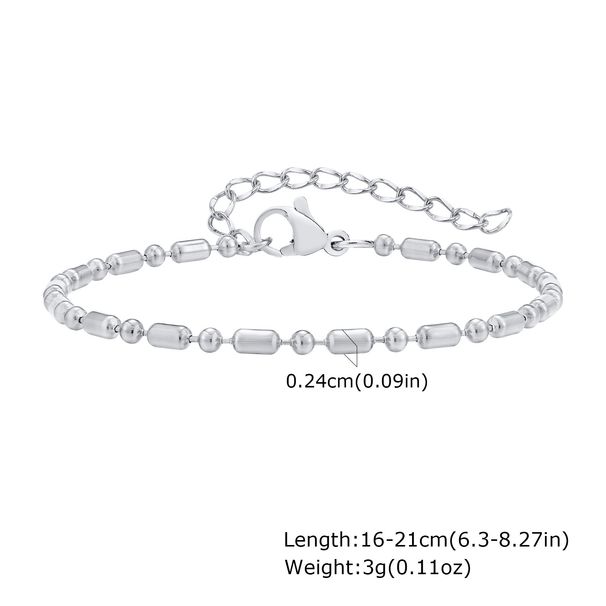 Damenschmuck Minimalistisches Edelstahl-Reisperlenarmband in Gold- und Silberton, schlichtes geometrisches Design für den Alltag_voghion.com