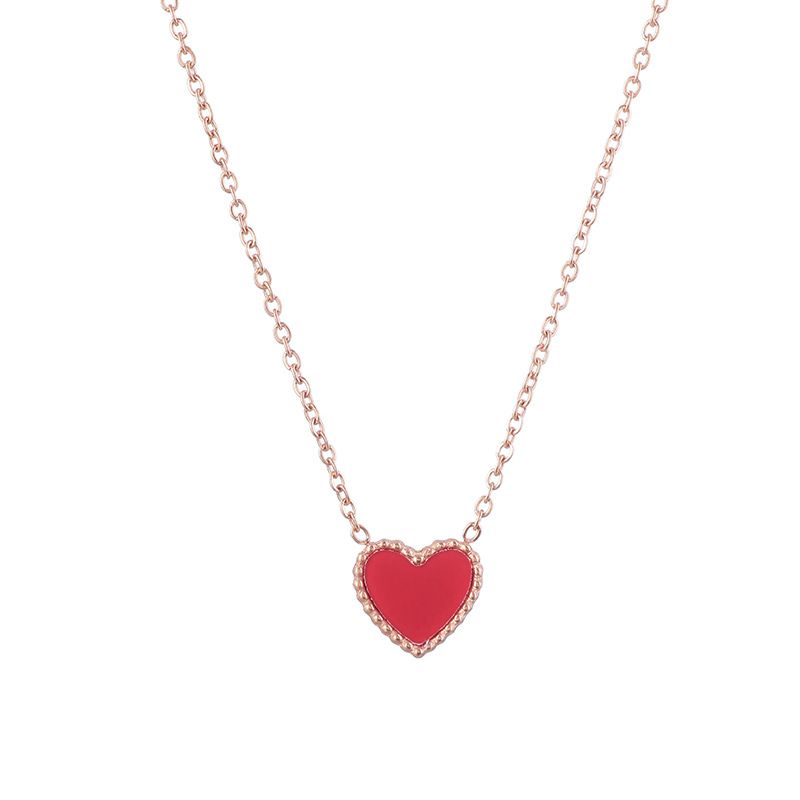 Sterling VENUS  Sier Fashion Black And Red Double-sided Heart-shaped Necklaces For Women Jewelry Wholesale_voghion.com