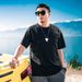 Men's Trendy Summer Half Top Fat Loose Fit Plus Size Solid Color Emed Short Sleeve T Shirt_voghion.com