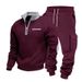 Schweres Winter-Outdoor-Arbeitskleidungsset für Herren, lässiges Jogger-Sweatshirt und Hosenset – entspannte Passform für Streetwear und Pendeln_voghion.com