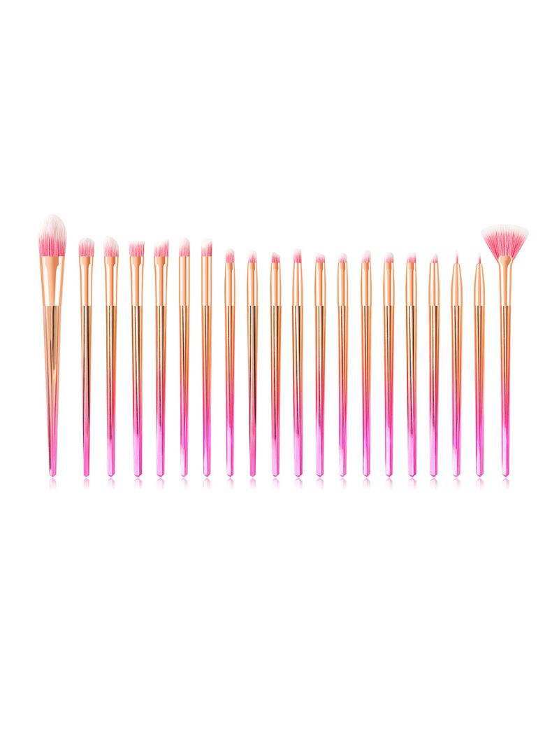 20 multi-color new diamond-shaped design new professional makeup brush set_voghion.com
