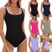 Costume da bagno intero nuovo da donna con spalline sportive, coordinato con i colori, a coste, per il commercio estero, 2025_voghion.com