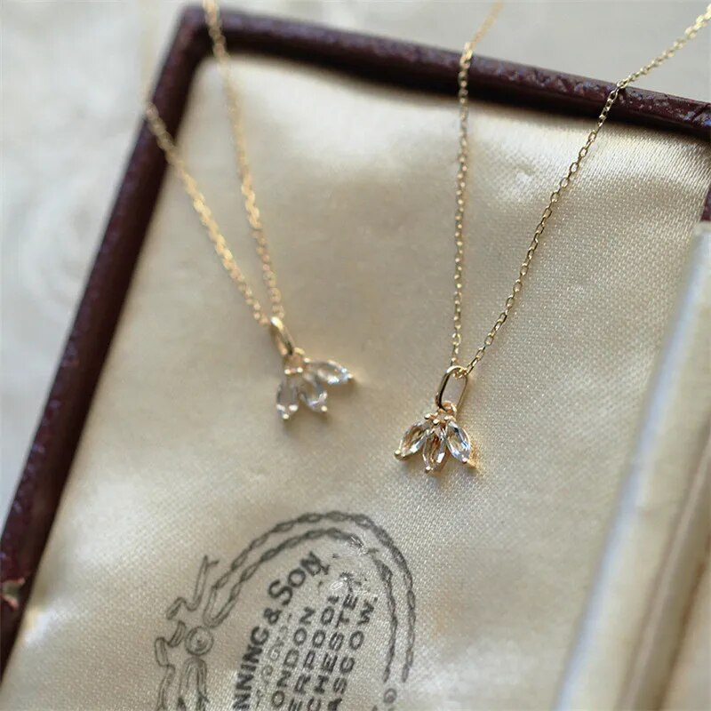 Accessori per gioielli da donna con collana con ciondolo trifoglio francese placcato_voghion.com