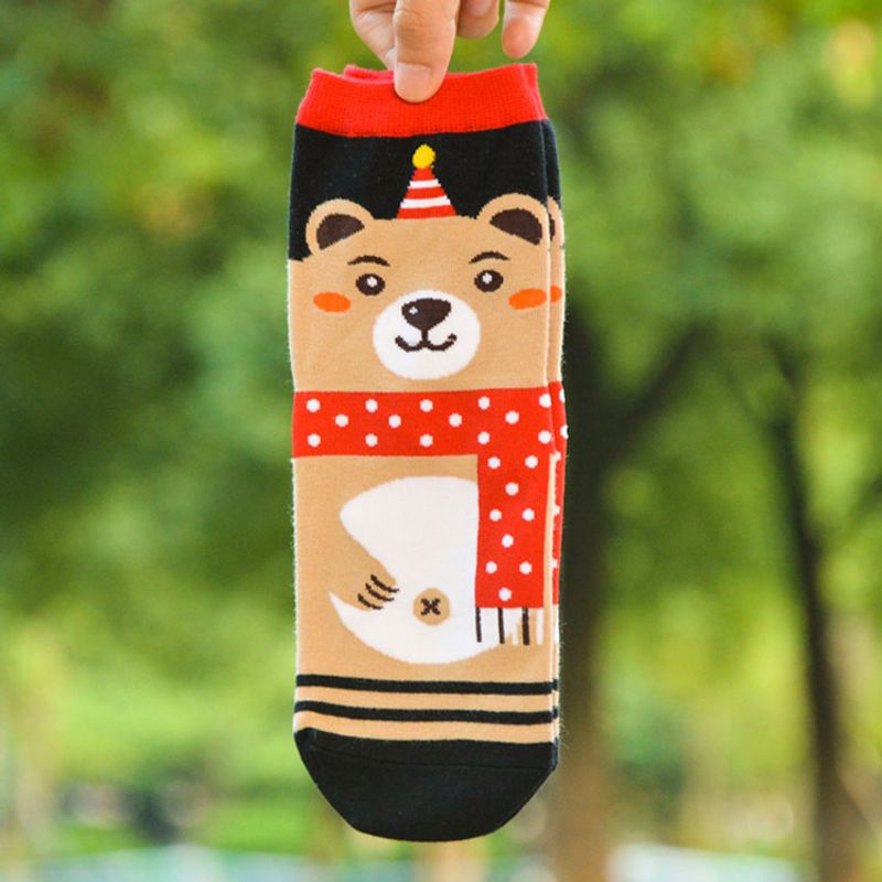 Damstrumpor Santa Claus serie damstrumpor bomull tecknade strumpor bomull midtube damstrumpor_voghion.com