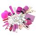 19-Piece Multifunctional Keychain Set - Stylish Resin & Plastic Bag Charm For Women, Car Accessories, Purse Decor (Vibrant Colors)_voghion.com