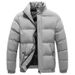 Herren-Winterjacke mit Stehkragen, wattiert – stylischer, dicker Baumwollmantel für kaltes Wetter, Slim Fit, Reißverschluss, Polyester-Mischgewebe_voghion.com