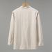 Langarmhemd Herren Retro Lose Baumwolle und Leinen Button Up Stehkragenhemd Herrenmantel_voghion.com