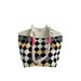 Bucket For Women With Cartoon Pattern, Cute And Casual, Versatile Underarm Lunch Bag, Knitted Handbag, Shoulder Bag_voghion.com