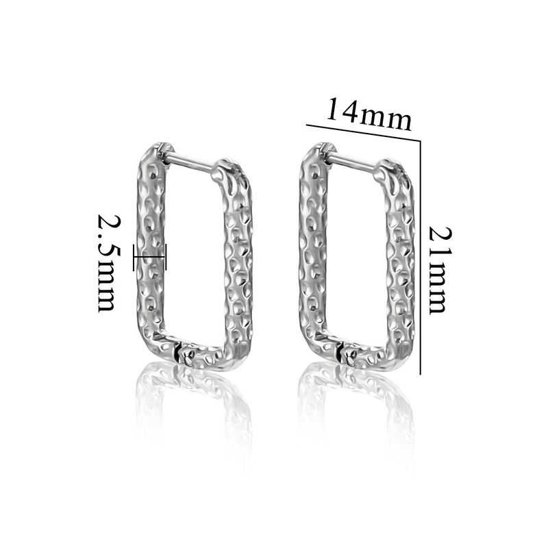 2 PCS/Package Simple Style Rectangle 304 Stainless Steel Earrings_voghion.com