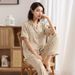 Leopard Print Satin Chiffon Pajamas Women's Short-sleeved Trousers Silk Print Loungewear Outer Wear_voghion.com