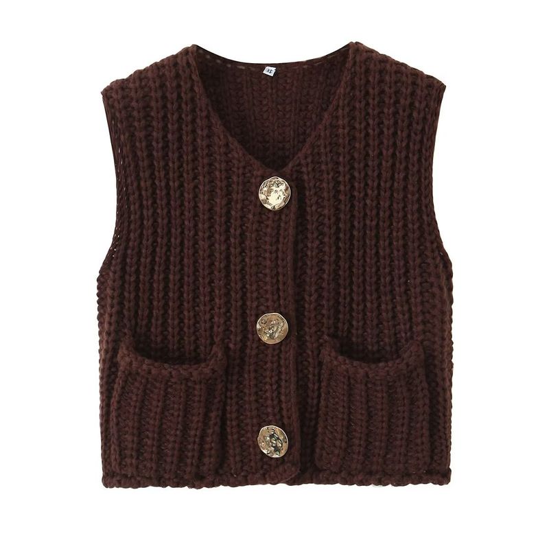 Women's Clothing Summer New Street Fashion Thick Needle Vest Knitted Vest_voghion.com