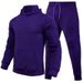 2024 autumn/winter men's women's casual European size solid color with fleece loose fitting hoodie and pants two-piece_voghion.com