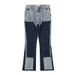 High Street Washed Distressed Patchwork Logging Jeans For Men's Fashion Trend Splashing Ink Printed Wide Leg Pants_voghion.com