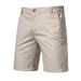 Neue Baumwolle Casual Herren gerade Slim Fit Fünf-Punkt-Shorts einfarbige Herrenbekleidung_voghion.com
