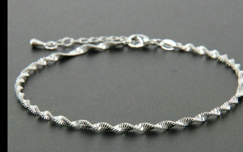 Korean And Japanese Style Silver Plated 2MM Caterpillar Bracelet For Women Exquisite Braided Anklet_voghion.com