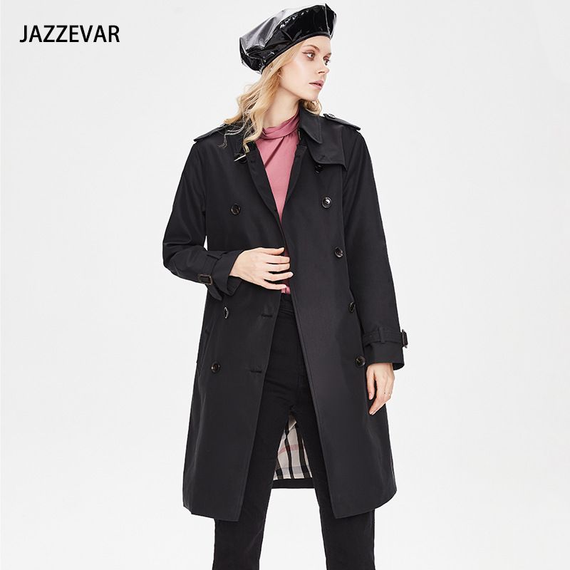 Cappotto doppiopetto color cachi di media lunghezza per donna, autunno e inverno_voghion.com