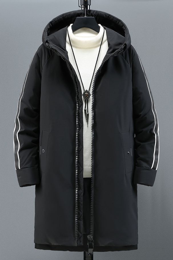 Herren Oversize Wintermantel - Extra lange Kapuzenjacke mit Baumwollfüllung (XXL-11XL, Schwarz) | Trendige Streetwear für Übergrößen_voghion.com