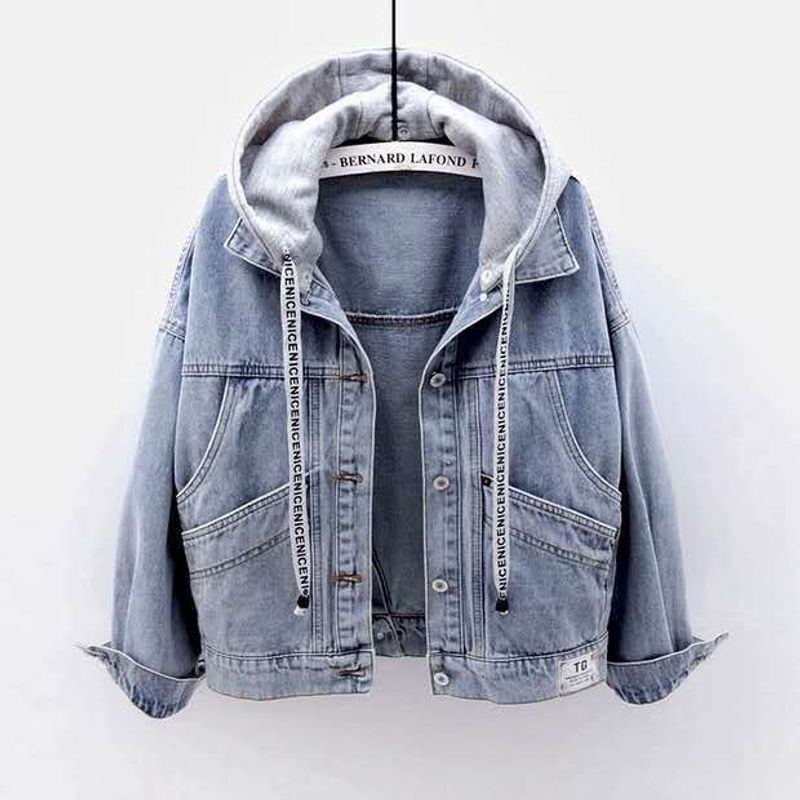 Vêtements pour femmes Veste à capuche à manches longues de style BF Haut à poches multiples_voghion.com