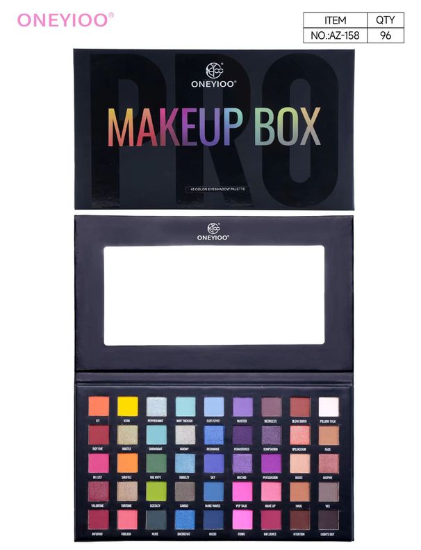 ONEYIOO 45-Farben-Lidschattenpalette – Matte und schimmernde mehrfarbige Make-up-Palette, hochpigmentierter, langanhaltender Lidschatten_voghion.com