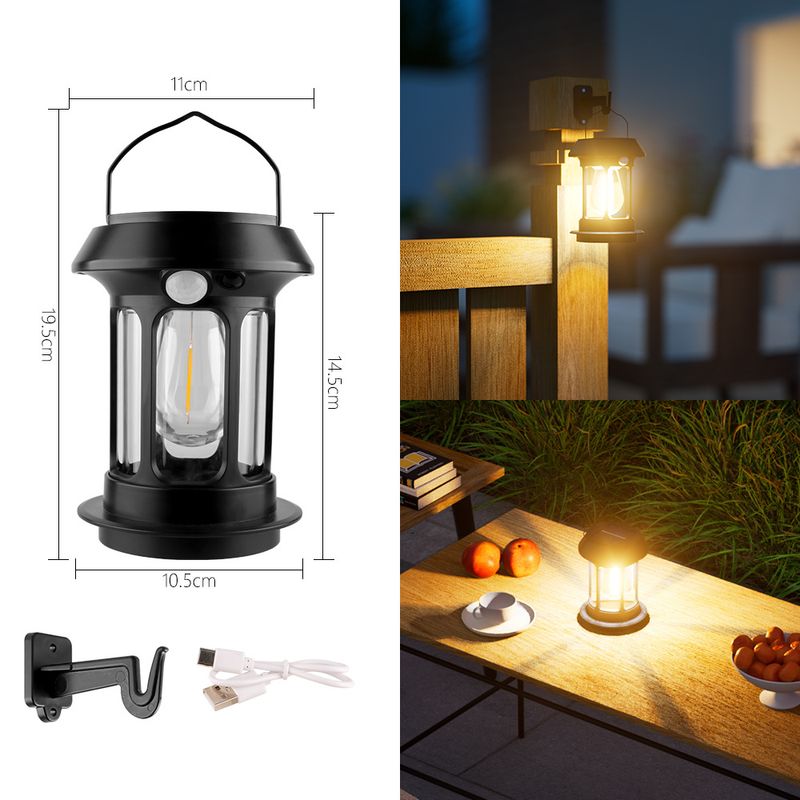 Linterna solar portátil para acampar con sensor de movimiento: luz LED recargable para carpas, ideal para emergencias y ambientes al aire libre._voghion.com