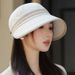 2025 New Korean Style Hat For Women, Autumn And Winter, High-end Feel, Warm Equestrian Hat, Wide Brim, Face Slimming,_voghion.com