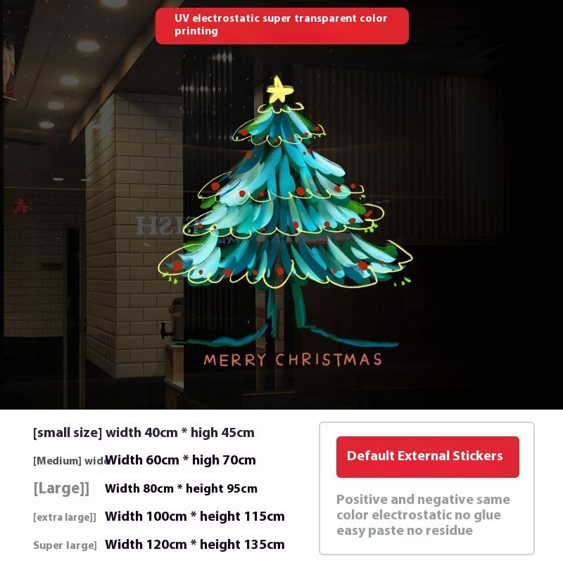 UV-Farbe, weiß, Einkaufszentrum, Fenster, statisch, Weihnachtsbaum, Dekoration, Glasaufkleber_voghion.com