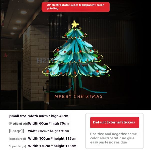 UV-Farbe, weiß, Einkaufszentrum, Fenster, statisch, Weihnachtsbaum, Dekoration, Glasaufkleber_voghion.com