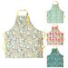 Moderne, wasserdichte Polyesterschürze – Blumen- und Natur-inspirierte Drucke, verstellbare Bänder zum Kochen, Backen, Gärtnern_voghion.com
