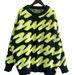 Oversized Flocked Stripe Sweater – Thickened Polyester-Blend Knit With Soft Round Neck (S-XL, Cozy Winter Pullover, Machine Washable)_voghion.com