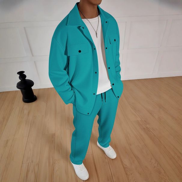 Lässiger Herren-Trainingsanzug – Atmungsaktive Polyesterjacke & gerade geschnittene Hose (6 Farben) | Leichtes, sportliches Zweiteiler-Outfit_voghion.com