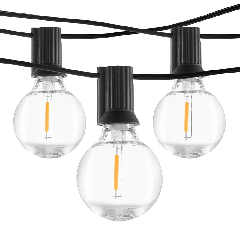 100FT LED Outdoor String Patio Lights Waterproof G40 Shatterproof Bulbs_voghion.com