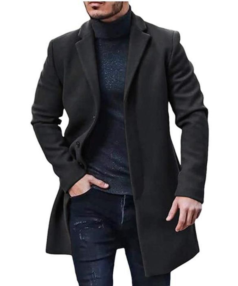 Men's Clothing Woolen Coat Woolen Mid Length Windbreaker In Multiple Colors And Sizes Jacket _voghion.com