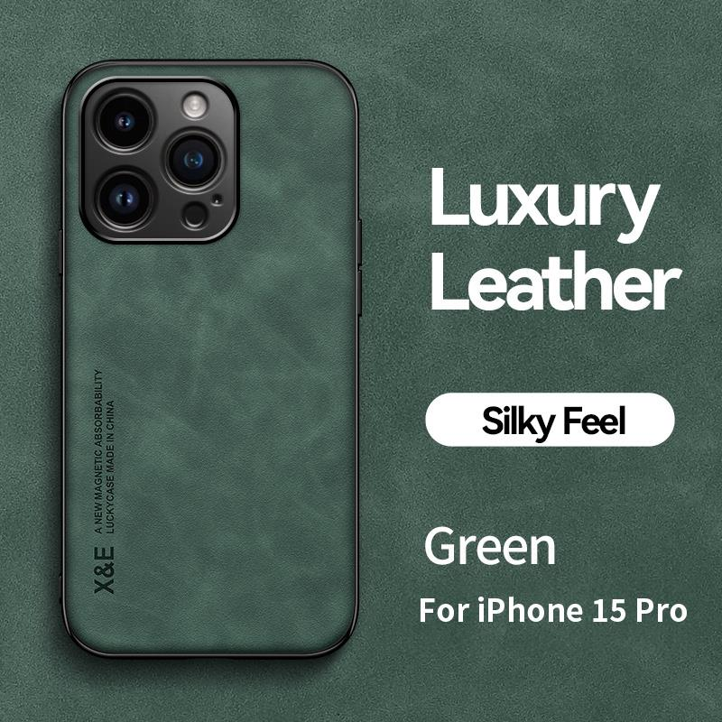 Schaffell-Hülle für iPhone 11 12 13 14 15 Pro Max 14 Plus XS Max XR X 7 8 Plus Abdeckung magnetisches Leder stoßfeste Stoßstange_voghion.com