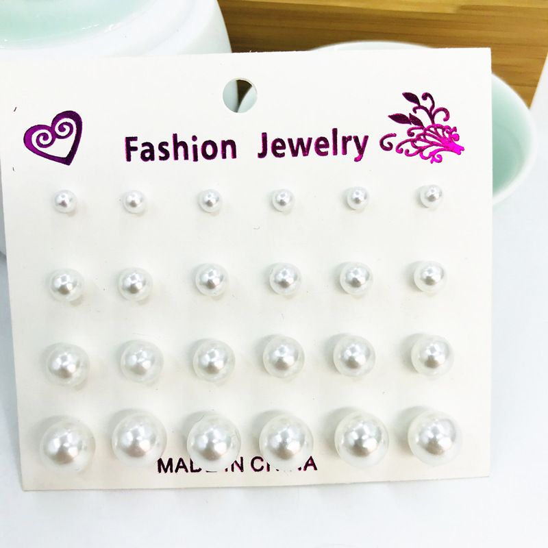 12 Pairs Of Pearl Earrings Stud Earrings_voghion.com