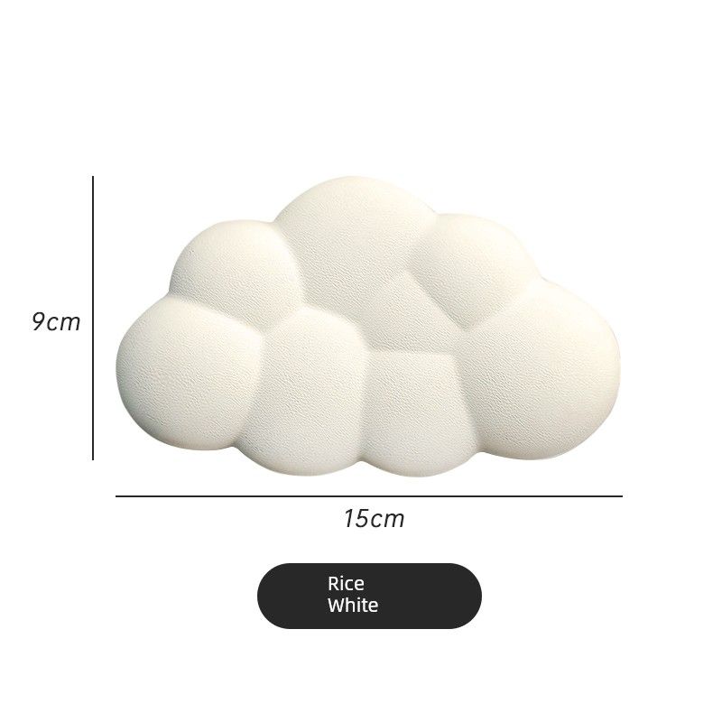Supporto per tastiera meccanica con pulsante a forma di nuvola di qualità imbattibile, poggiapolsi in pelle, tappetino per mouse rosa per ragazze_voghion.com