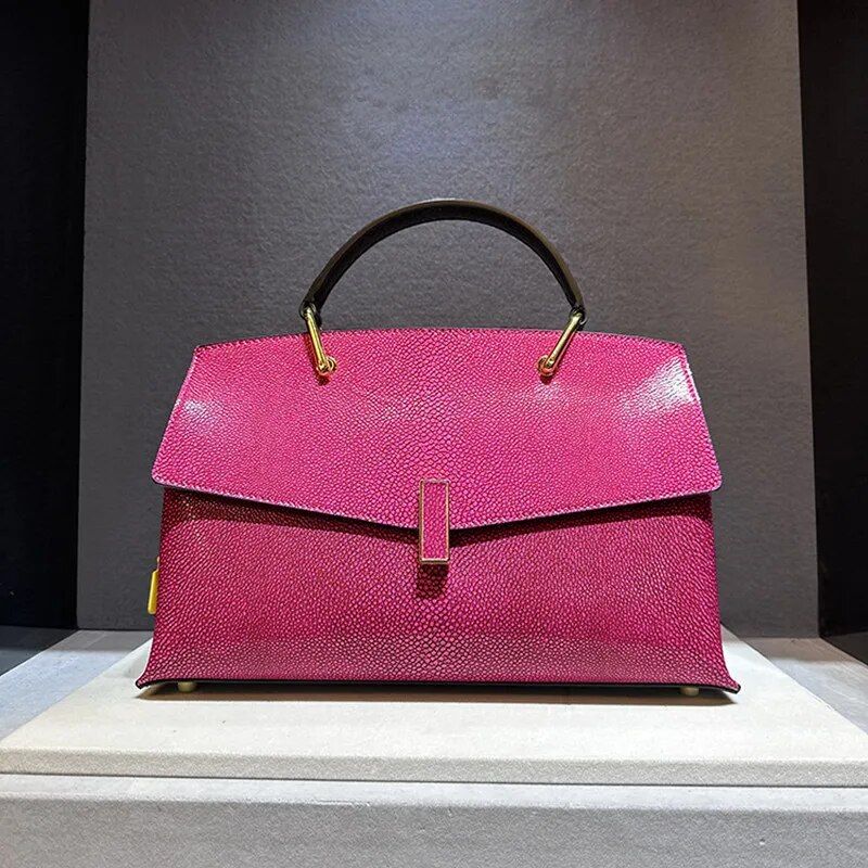 Bolsas femininas com estampa de peixe pérola, concha, couro de vaca, bolsa de ombro feminina, bolsa mensageiro, grande capacidade, bolsas da moda_voghion.com