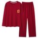 2024 New Pajamas Couple Wedding Set Spring Autumn Pure Cotton Long Sleeve Red Home Clothes Men and Women Round Neck_voghion.com