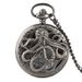 Antique Octopus Hollow Half Hunter Quartz Steampunk Black Pocket Necklace Chain Children's Gift Watch_voghion.com