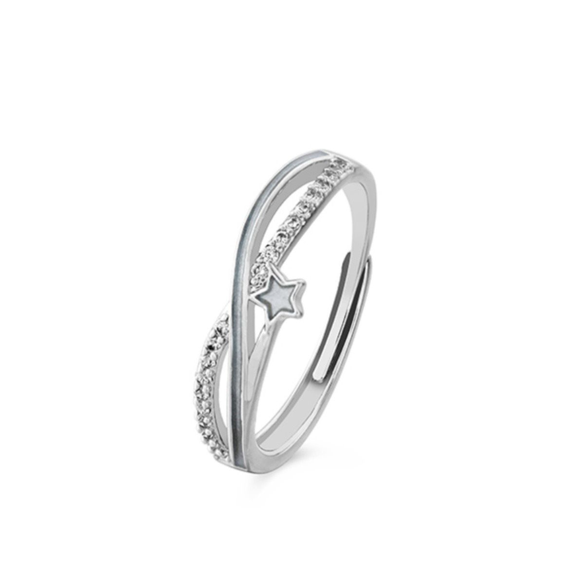 Lysende parringe, high-end, niche, temperament, alsidige ringe, udsøgt mode, enkle og alsidige håndsmykker_voghion.com