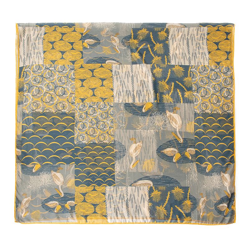 Confezione regalo 2024 100% seta di gelso Quattro stagioni Sciarpa quadrata stile sottile versatile stampata occidentale universale_voghion.com