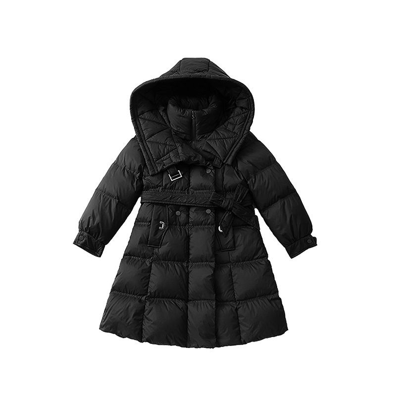 Girls' jacket winter clothing 2024 new item, medium and large thick down children's purple cotton jacket, stylish_voghion.com