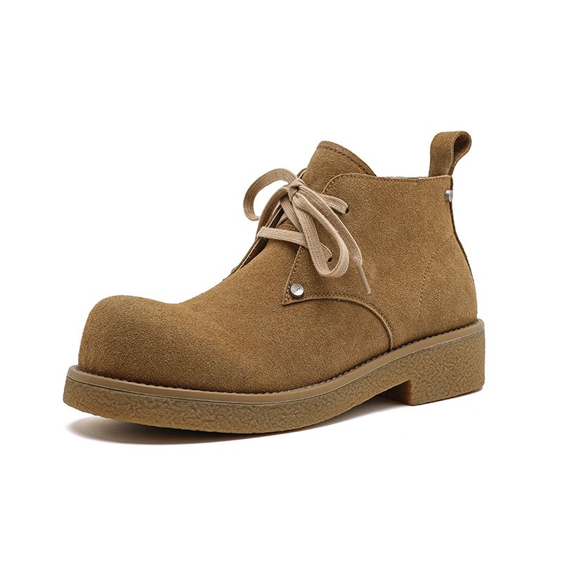 Spring Retro Heightening Martin Boots Japanese Big Head Derby Shoes Men's Tooling Boots Short Boots_voghion.com