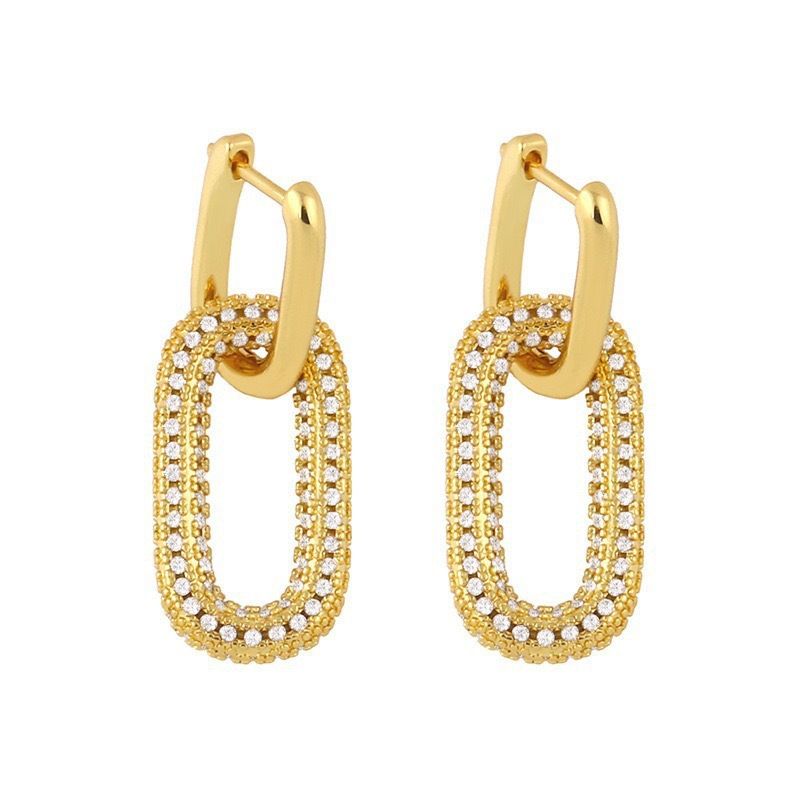 Collana di lusso a ferro di cavallo in oro con zirconi intarsiati in rame chiaro per donna, girocollo geometrico con catena a clavicola_voghion.com