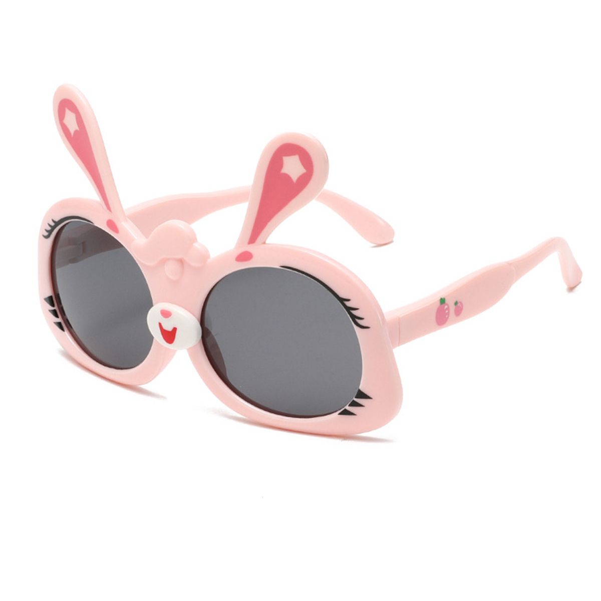 Occhiali da sole per bambine, occhiali da sole per bambini a forma di cartone animato, carini, con montatura grande, in TPEE morbido silicone, resistenti agli urti, anti-ultravioletti per bambini_voghion.com