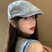 2025 New Washed Denim Forward Cap For Women, Summer And Autumn Versatile Large Head Circumference, Face Slimming,_voghion.com